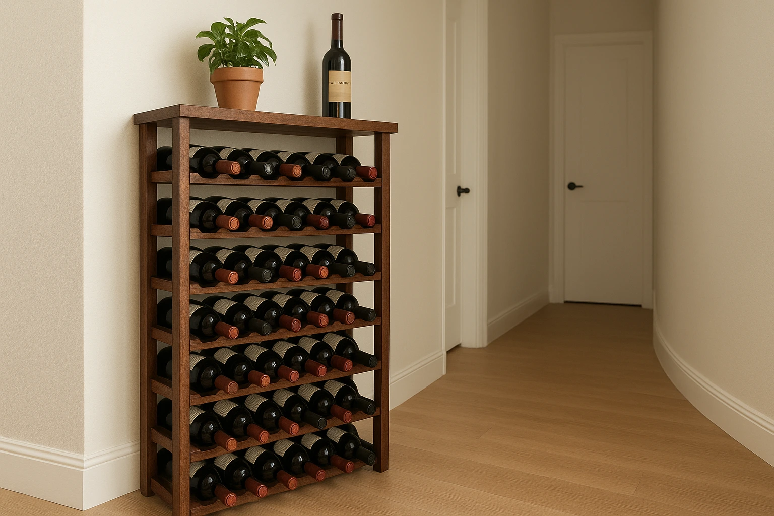 A Toast at the Threshold: Wine Rack Displays for Lively Hallways